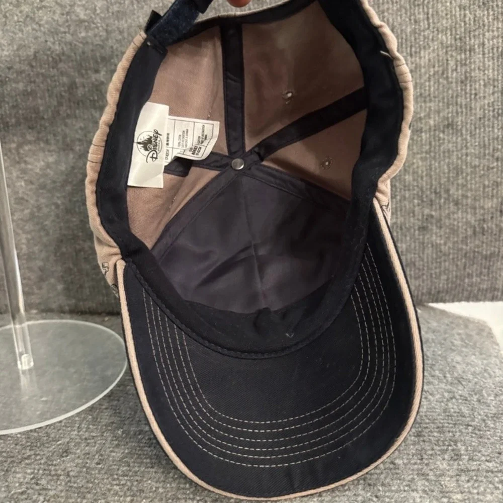 Disney Parks Mickey Through The Years Hat Navy Tan Adjustable Baseball Cap Mens